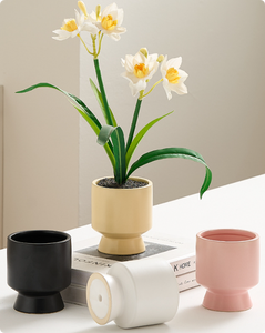 Nouvelles tendances, vase en céramique <span class=keywords><strong>de</strong></span> style piédestal rond en argent métallisé, décoration d'intérieur, <span class=keywords><strong>centre</strong></span> <span class=keywords><strong>de</strong></span> table, <span class=keywords><strong>pot</strong></span> <span class=keywords><strong>de</strong></span> fleurs - Product Image 6