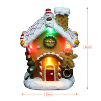 Maison en pain d'épices illuminée par LED en résine 10x13cm, ornement décoratif de Noël pour la maison, la table, les fêtes, cadeau de Noël