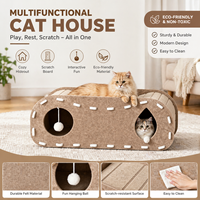 Lit pour chat en feutre durable, niche pour chat d'intérieur de qualité supérieure avec une grotte noire pour dormir et se cacher, meubles pour animaux de compagnie toutes saisons