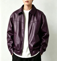 Veste en cuir PU noire à revers pour homme, collection automne 2026, style vintage, haute qualité, mode urbaine décontractée