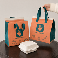 Sac isotherme réutilisable en non-tissé avec logo personnalisé, impression numérique, sac de livraison thermique en aluminium pour café et boulangerie