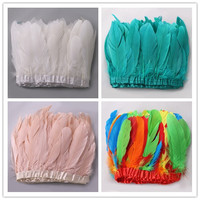 Plumes de canard blanc en gros, teintes en diverses couleurs, franges de plumes 15-20cm, plumes de carnaval, garnitures de plumes de canard à vendre