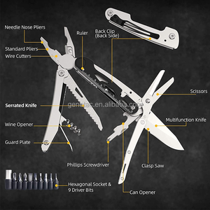 Alat pengapian berkemah multifungsi, perkakas lipat portabel Stainless Steel luar ruangan dengan Tang PVC Universal untuk petualang - Product Image 3