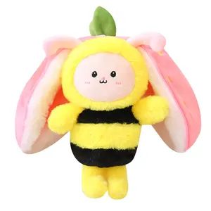 Boneca de pelúcia macia de abelha de pelúcia pequena de 7 polegadas