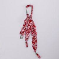 Accessoire de sac en tissu bandana rouge classique en gros, breloque de sac à imprimé cachemire avec pompon
