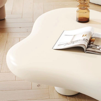 Table basse nordique minimaliste et luxueuse, mini table basse unique blanche élégante, petite unité, table à thé crème nuage