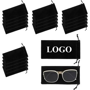 2025 personnalisé 50 pièces microfibre lunettes de soleil étui cordon sac PU pochette de rangement avec impression de Logo pour les faveurs de fête - Product Image 1