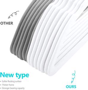 Set of 10 <strong>Velvet</strong> <strong>Coat</strong> Flocked Hangers Non-Slip Chrome Metal for Clothes Suit Shirt Pants Hanging - Product Image 2