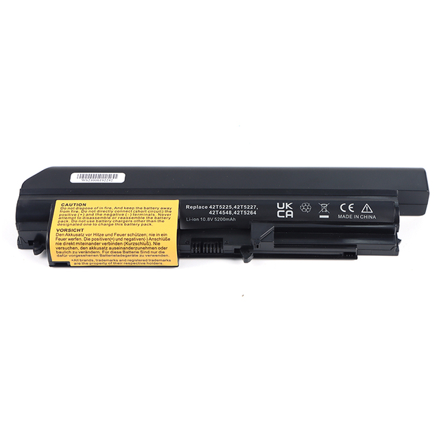 High Capacity 42T5225 42T5227 Replacement Battery for Lenovo ThinkPad T61 R61 T400 R400 T500 10.8V 5200mAh