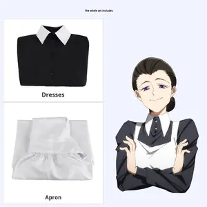 Costume da Cameriera Bianco e Nero Sorella <span class=keywords><strong>Isabella</strong></span> Set Costume Cosplay in Poliestere Costumi di Halloween - Product Image 6