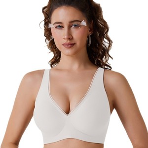 <span class=keywords><strong>Sujetador</strong></span> de <span class=keywords><strong>tira</strong></span> de gelatina sin costuras con cuello en V profundo para mujer superventas de EE. UU./UE - Product Image 3