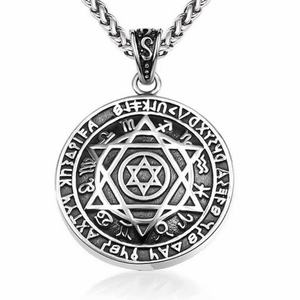 Collar de Moda al por Mayor con Colgante de Estrella de Seis Puntas de Acero Inoxidable de Doble Cara, Chapado en Oro de 18K, Diseño de Bruja/Sátan, Encantador y de Marca - Product Image 5