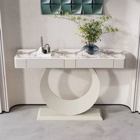 Table console de luxe moderne table en acier inoxydable décoration de la maison meubles salon porche mural table d'entrée avec rangement
