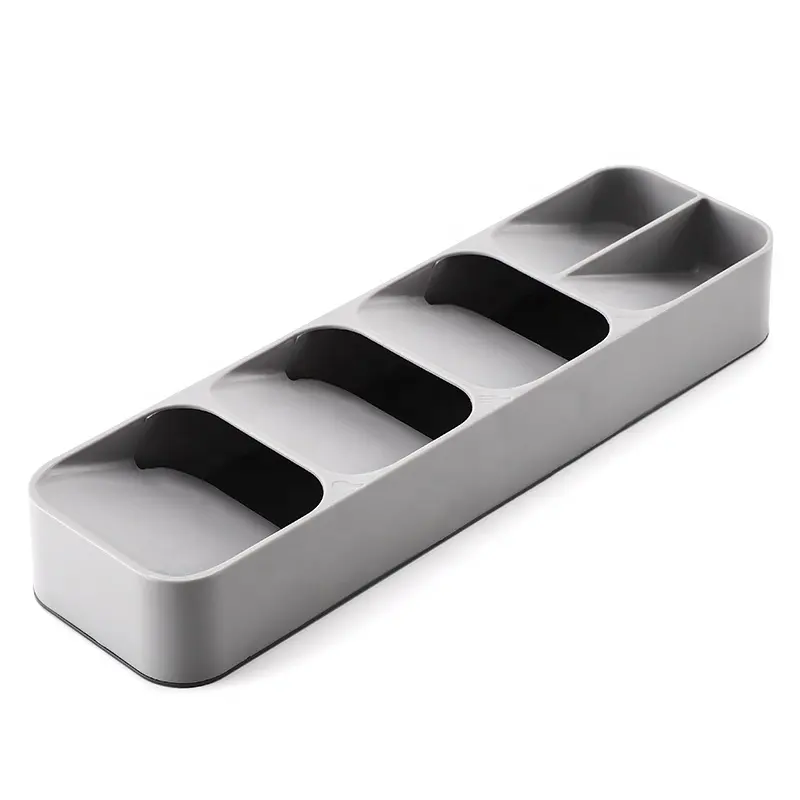 Gray Plastic Cutlery Drawerstore Kitchen Drawer Storage Organizer Tray For Cutlery Silverware