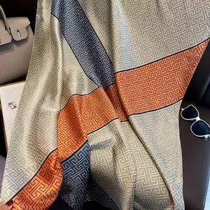 Luxusmarke Designer 2024 Frühjahr Sommer Neuer Rayon Seidenschal Schals Wraps weich lang 90*180 cm Foulard Bandana Damenschals