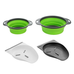 Zusammen klappbares rundes TPR-Sieb mit Wasser ab weiser Set Spülmaschinen fest Home Kitchen Obst-und Gemüse wasch korb - Product Image 2