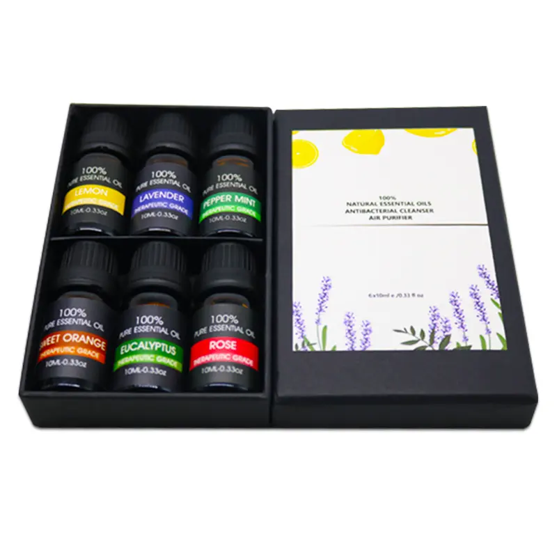 Conjunto de óleo essencial natural de lavanda, conjunto em estoque de óleo essencial puro para chá, aromaterapia