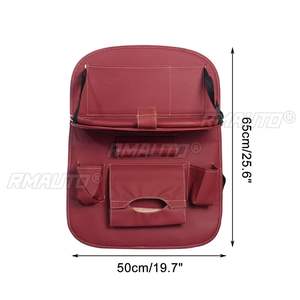<b>Car</b> Seat Back Organizer PU Leather Pad Bag <b>Car</b> Storage Organizer Foldable <b>Table</b> Tray Travel Storage Bag Auto Accessories - Product Image 6