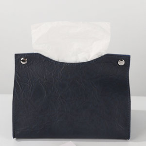 Moderna Caja de Pañuelos de Cuero, Independiente, en Beige, Dorado, Negro y Azul Marino, Contenedor Multiusos para Almacenamiento en el Hogar y la Oficina - Product Image 5