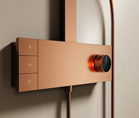 En gros Ensemble de robinetterie de douche 3 voies en or rose, Système de douche avec mitigeur chaud/froid et fonction pluie, Robinetterie de salle de bain