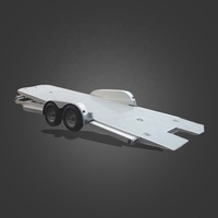 Remorque à plat en aluminium à 2 essieux avec plancher galvanisé pour camionnettes Matériau en acier Galvanisé à chaud Finition de surface