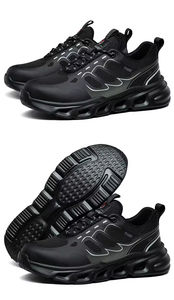 Zapatos DE SEGURIDAD unisex con punta de composite antideslizante, transpirable, resistente al desgaste, suela de goma, entresuela antiperforación con cordones, uso de fábrica - Product Image 4