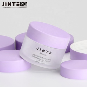 Ustomized-Tapas acrílicas para coche, 1oz 2oz 4oz 5oz 6oz 8oz PETG jar with purple lids - Product Image 3