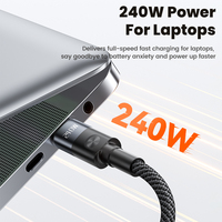Cable Toocki de 240W con Máxima Potencia de Transmisión, Interfaz Anti-Oxidación, Cable C-C con Amplia Compatibilidad para Carga Xiaomi