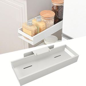 Clear Bathroom <b>Kitchen</b> Cabinet Adjustable Under Sink Organizers and Storage 2 Pack Pull Out Sliding Adjustable <b>Pantry</b> - Product Image 4