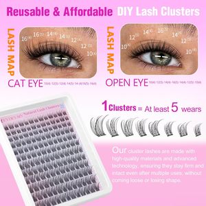 DIY Cluster <b>Lashes</b> Natural Style Fluffy Segment Eyelashes DIY <b>Lash</b> Extension Kit 12 Rows Cluster Eyelashes - Product Image 4