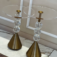 Table basse en acrylique doré, style nordique minimaliste moderne et luxueux, avec garantie de 2 ans, personnalisable pour le salon