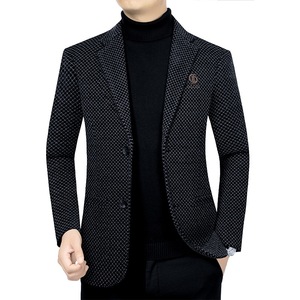 Vente en gros de <span class=keywords><strong>blazer</strong></span> à boutonnage simple coupe ajustée classique pour hommes <span class=keywords><strong>veste</strong></span> de costumes d'affaires de printemps décontractée - Product Image 2