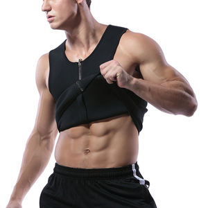LangQin Men Neoprene Sauna Suit Waist <b>Trainer</b> Medium Control Hook-and-Eye Design Body Tank Top Tummy Fat Burning <b>Weight</b> Loss - Product Image 4