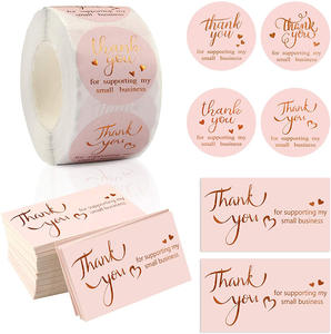 50 Uds. Mini tarjeta de visita con mensaje pequeño, lámina de oro rosa, Gracias por apoyar mis tarjetas de visita pequeñas - Product Image 2