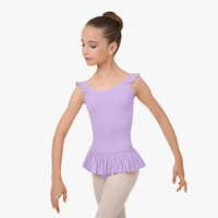 Maillot de Ballet Rosa para Niñas con Mangas con Volantes y Falda con Volantes, Ideal para Prácticas de Ballet
