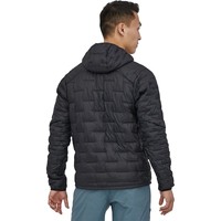 Veste isolée noire à capuche micro bouffant matelassée personnalisée OEM vente de gros et chaude pour hommes