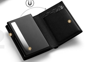 Porte-cartes de crédit RFID en aluminium à trois volets en tissu imperméable, sans fermeture, style Normcore/Minimaliste - Product Image 6
