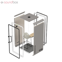 Nouvelle conception de cabine de réunion insonorisée professionnelle pour 4 personnes, bureau acoustique pour appels téléphoniques
