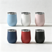 Mug à café isotherme à double paroi en acier inoxydable de 12 oz avec paille, couvercle de gobelet à vin, anti-fuite, sans BPA, pour le camping