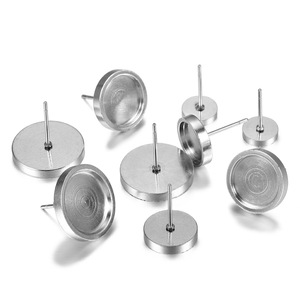 Stainless Steel Round <b>Earring</b> Base 6-14mm For <b>Earring</b> Making Jewelry Findings - Product Image 1