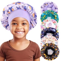 Vente en Gros d'Accessoires Capillaires Personnalisés pour Enfants et Bébés, Bonnets en Satin à Motifs de Dessins Animés, Chapeaux Souples avec Bande Élastique pour Jolies Filles