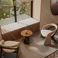 Comptoirs de café, design d'intérieur de café, vitrines de café, style Wabi Sabi, tons bois, pour boulangerie et café