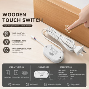 Interrupteur à capteur tactile LED dissimulé 110V/220V pour armoire, variateur de lumière, pénètre 25mm de panneau de <span class=keywords><strong>bois</strong></span>, idéal pour l'éclairage de meubles - Product Image 2