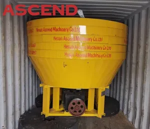 Ascend High Efficiency Wet Pan Mill 1100 1200 1400 Model 0.5 1 Tph Grinding Gold Ore In Sudan Kenya Market