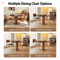 Table et chaises de salle à manger rondes modernes en ardoise, OEM ODM, avec plateau résistant à la chaleur, pour petit appartement, mobilier de maison