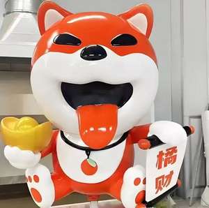 Sculpture de gorille en fibre de verre haute brillance, statue d'animal de dessin animé mignonne pour l'entrée d'un magasin, la maison, le jardin, la décoration de restaurant - Product Image 2