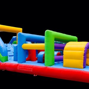 Custom Logo Large Outdoor Inflatable <b>Castle</b> with Two-Track Slide Square Playground and Naughty <b>Toys</b> for Children - Product Image 1