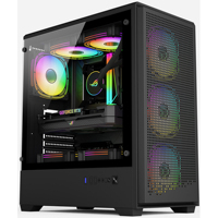 New Design High Quality Tempered Glass Panel PC Gabinete Micro ATX Case PC Gaming Computer Cases Towers With PSU Support RGB Fan