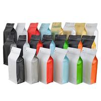 Couleur 12oz 16oz Réutilisable Ziplock Sac De Café Personnalisé imprimé Mat Feuille D'aluminium Alimentaire sac De Café emballage Fond Plat Sac De Café
