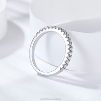 Starsgem 925 ayar gümüş yüzük Eternity Band DEF VVS Moissanite taş alyanslar kadınlar için